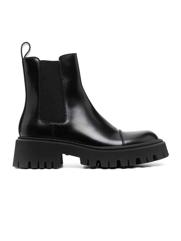 Luxury Balenciaga Trending 2026 Tractor Leather Chelsea Boots Black