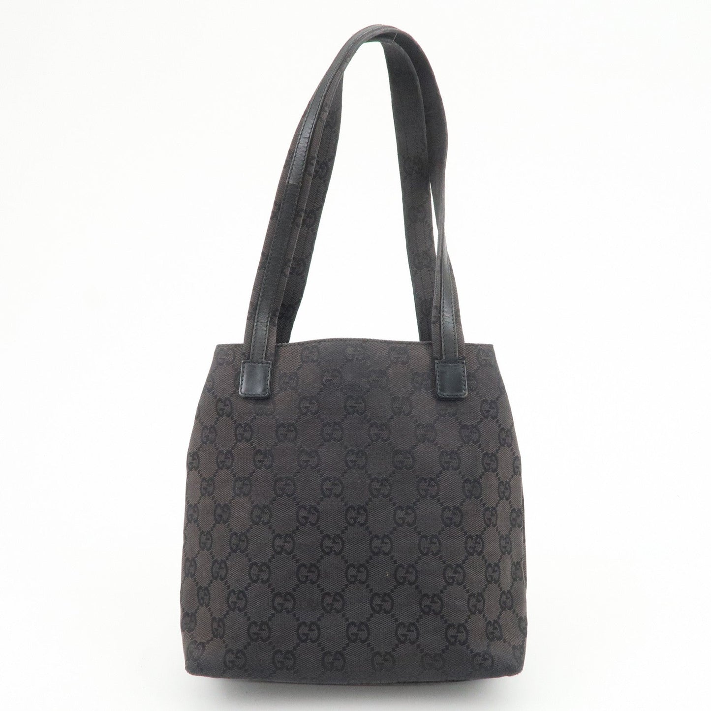 GUCCI GG Canvas Leather Hand Bag Shoulder Bag Dark Brown 002?1075
