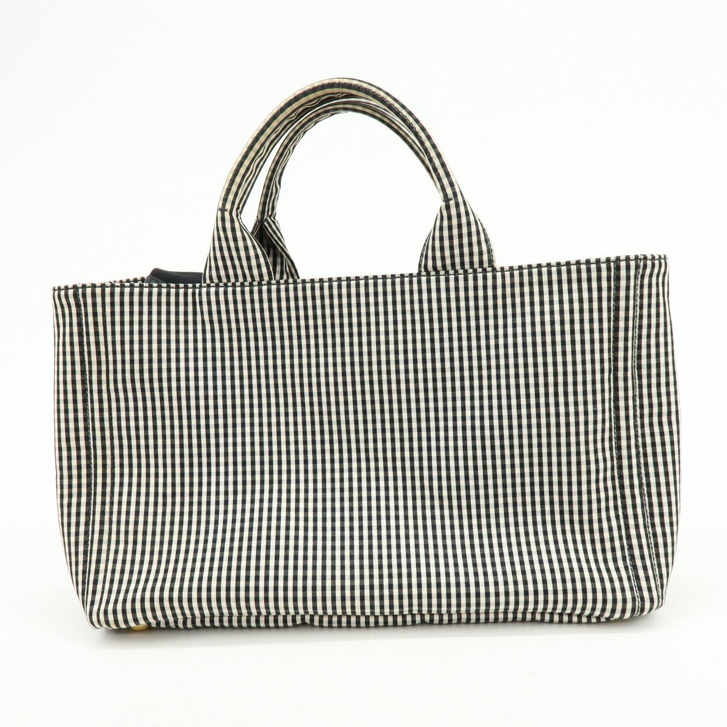 PRADA Canapa Canvas 2Way Bag Hand Bag Shoulder Bag Black Ivory