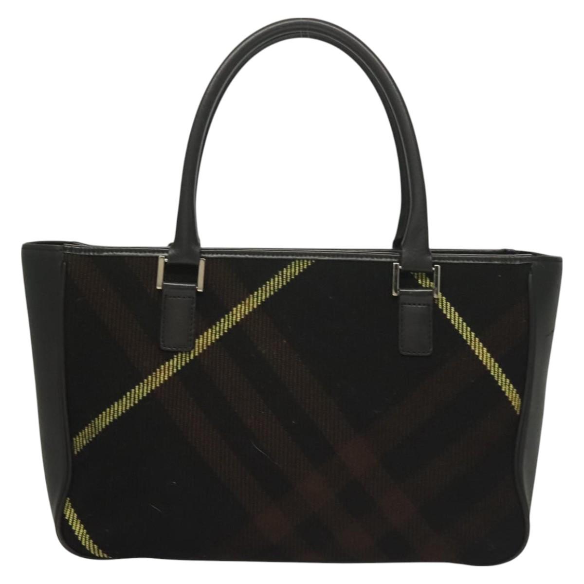Burberry Nova Check Black Wool Handbag ( )