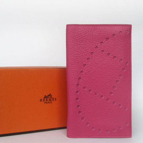 Luxury Hermes Wallet H2007 Ladies Cow Leather Pink