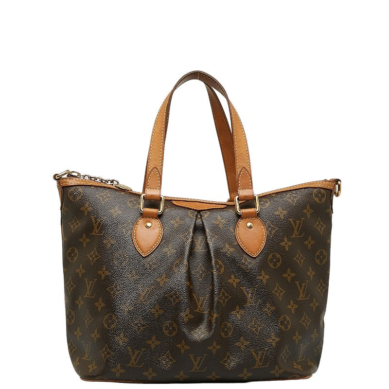 Louis Vuitton Monogram Palermo PM Handbag 2WAY M40145 Brown PVC Leather Louis Vuitton