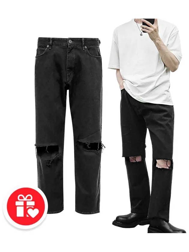 Luxury Balenciaga Trending 2026 Loose Fit Buckle Jeans Black