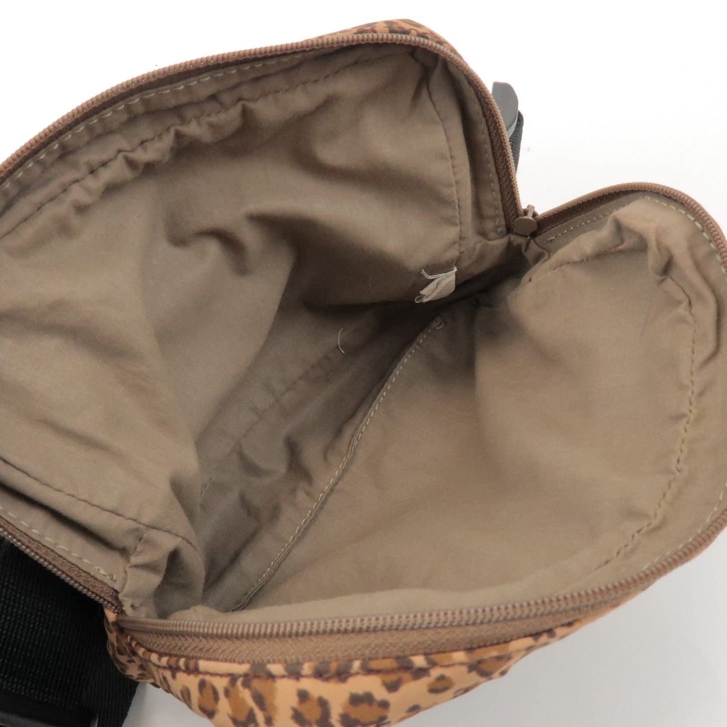 BOTTEGA VENETA Nylon Animal Print Waist Bag Brown Black 216371