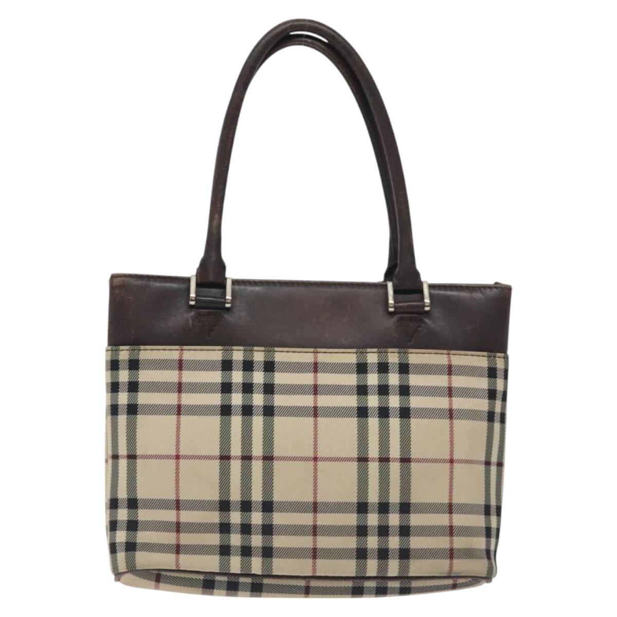 Burberry Nova Check Beige Canvas Handbag ( )