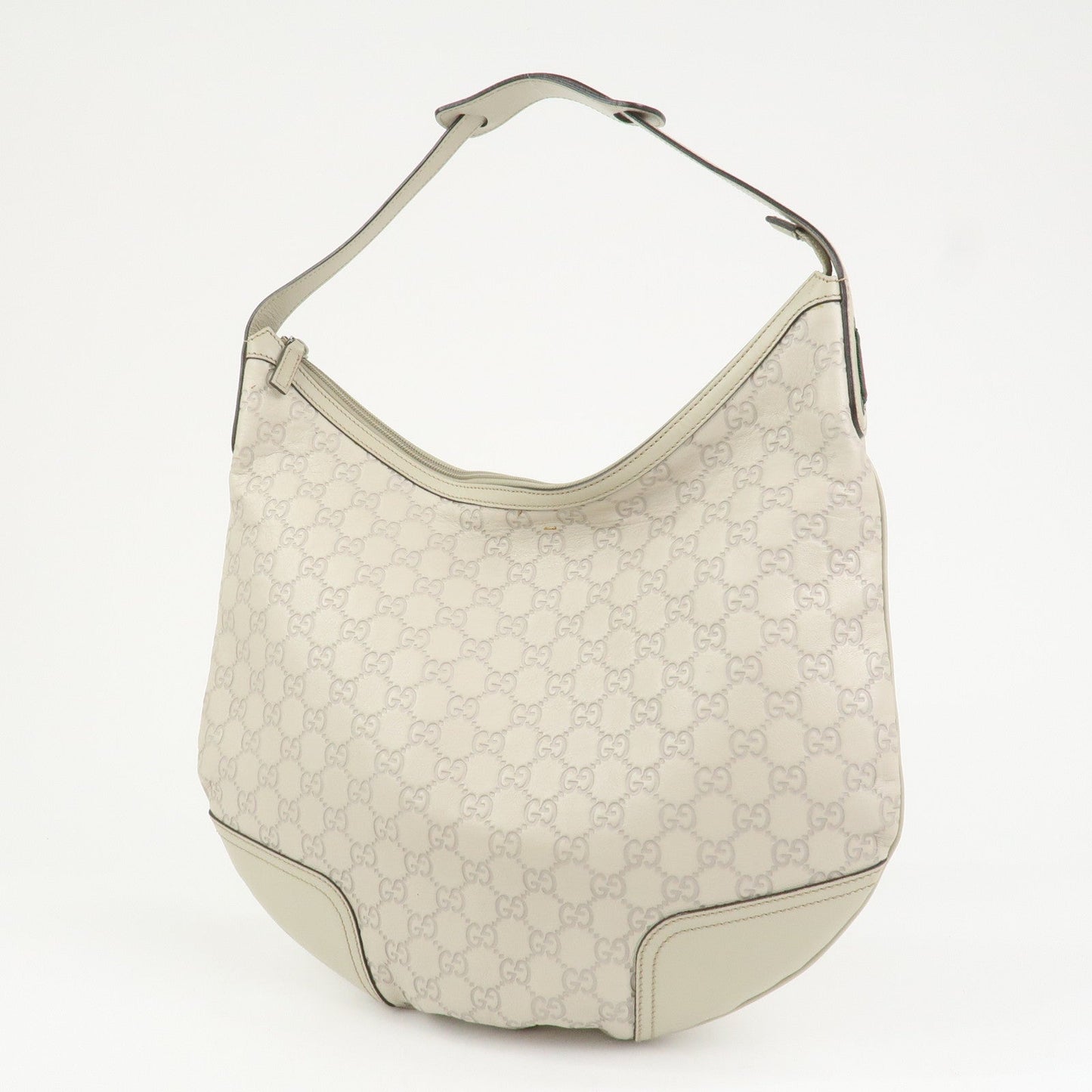 GUCCI Sherry Guccissima Leather Shoulder Bag Ivory 293596