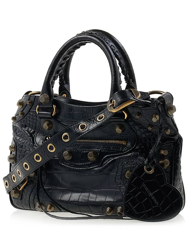 Luxury Balenciaga Trending 2026 Neo Cagole Medium Leather Tote Bag Black
