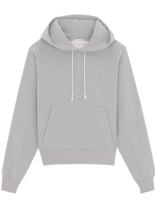 Luxury Saint Laurent Trending 2025 Cassandre Organic Cotton Hoodie Grey