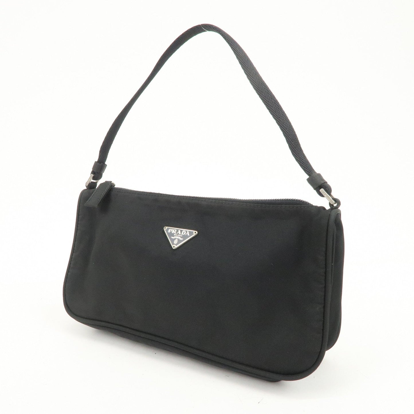 PRADA Triangle Logo Nylon Pouch Hand Bag Cosmetic Pouch Purse MV633