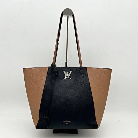 LOUIS VUITTON Calfskin Lockme Cabas Bois de Rose Black 1521854 | FASHIONPHILE LA13549