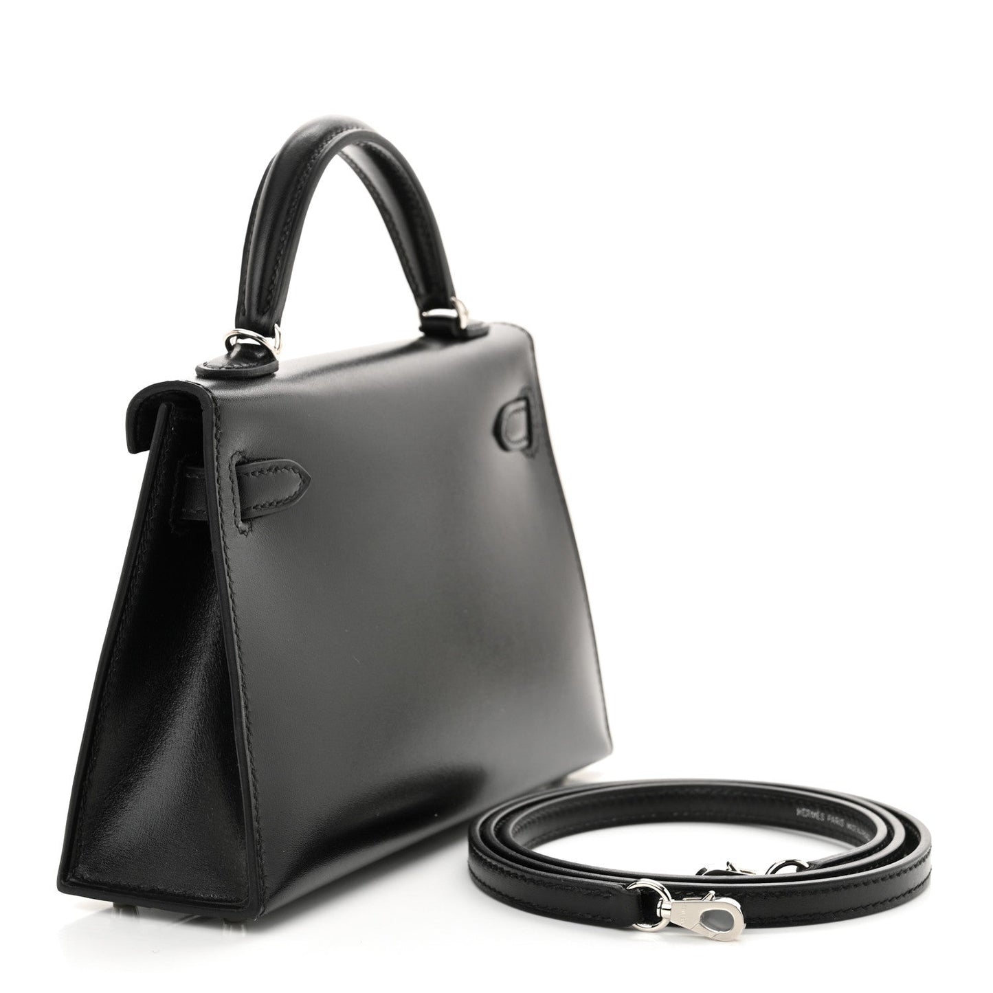 Hermes Box Studded Clouté Mini Kelly Sellier 20 Black