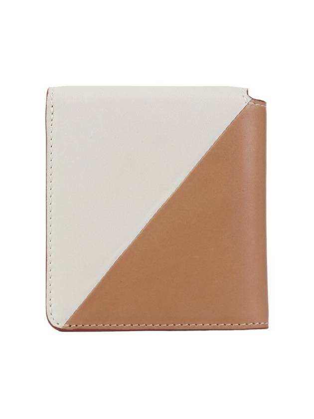 Luxury Saint Laurent Trending 2025 Women's Jamie Fold Monogram Bicolor Half Wallet Beige