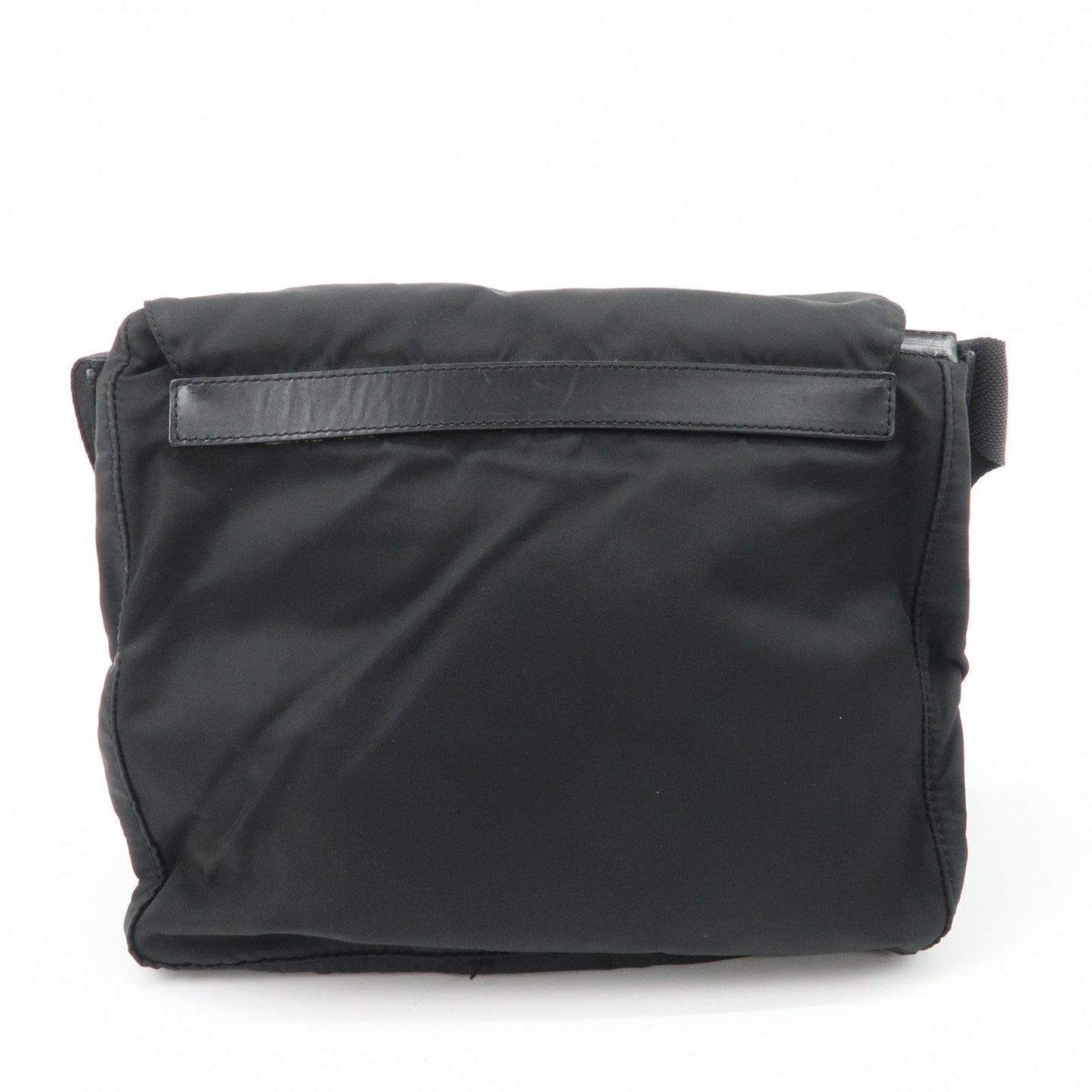 PRADA Triangle Logo Nylon Shoulder Bag Crossbody Bag Black