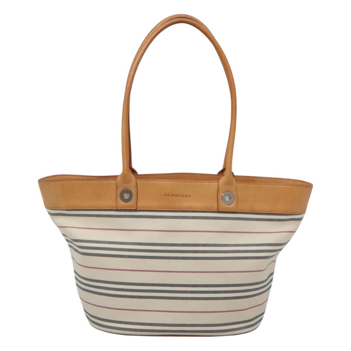 Burberry White Canvas Shoulder Bag ( )