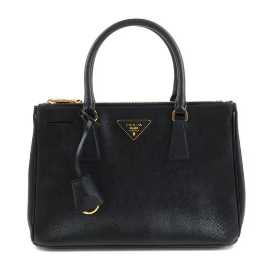 PRADA Triangle Logo Saffiano Leather 2WAY Hand Bag Black BN1801