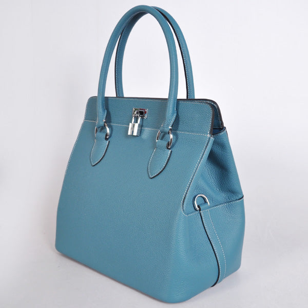 Luxury Hermes Toolbox H8688 Ladies 2way Blue Handbag