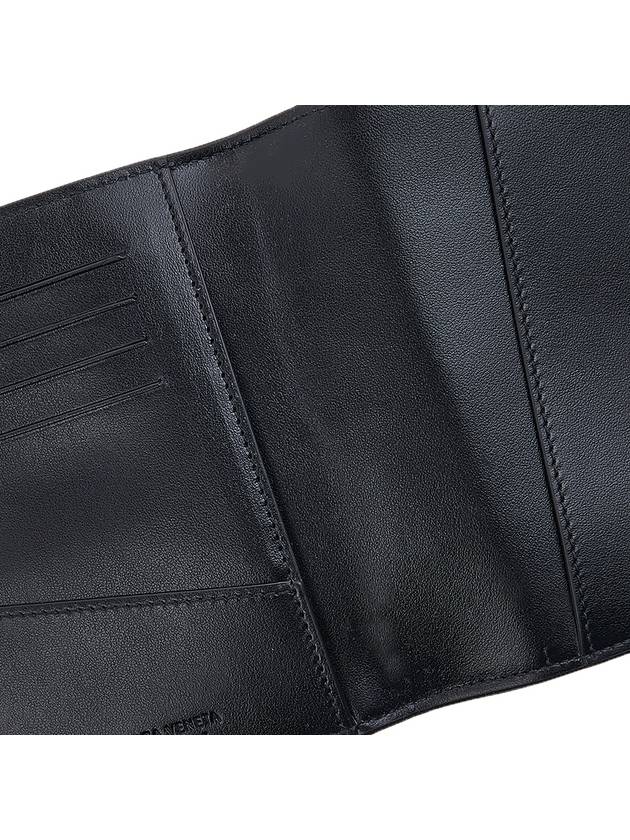 Luxury Bottega Veneta Cassette Half Wallet Black