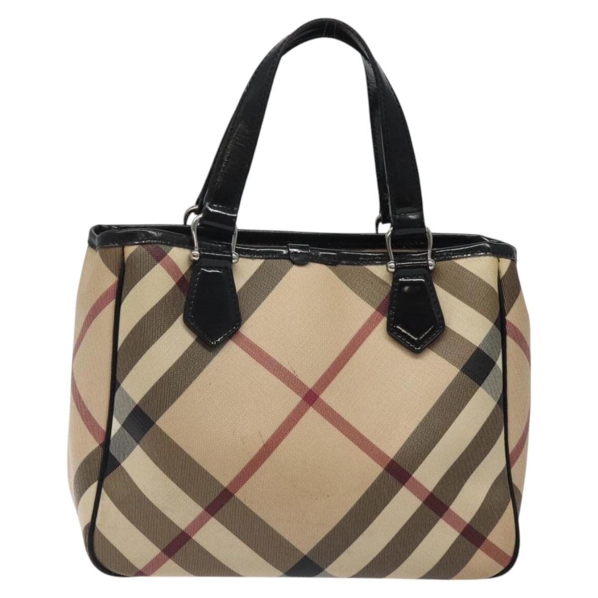 Burberry Nova Check Beige Canvas Handbag ( )