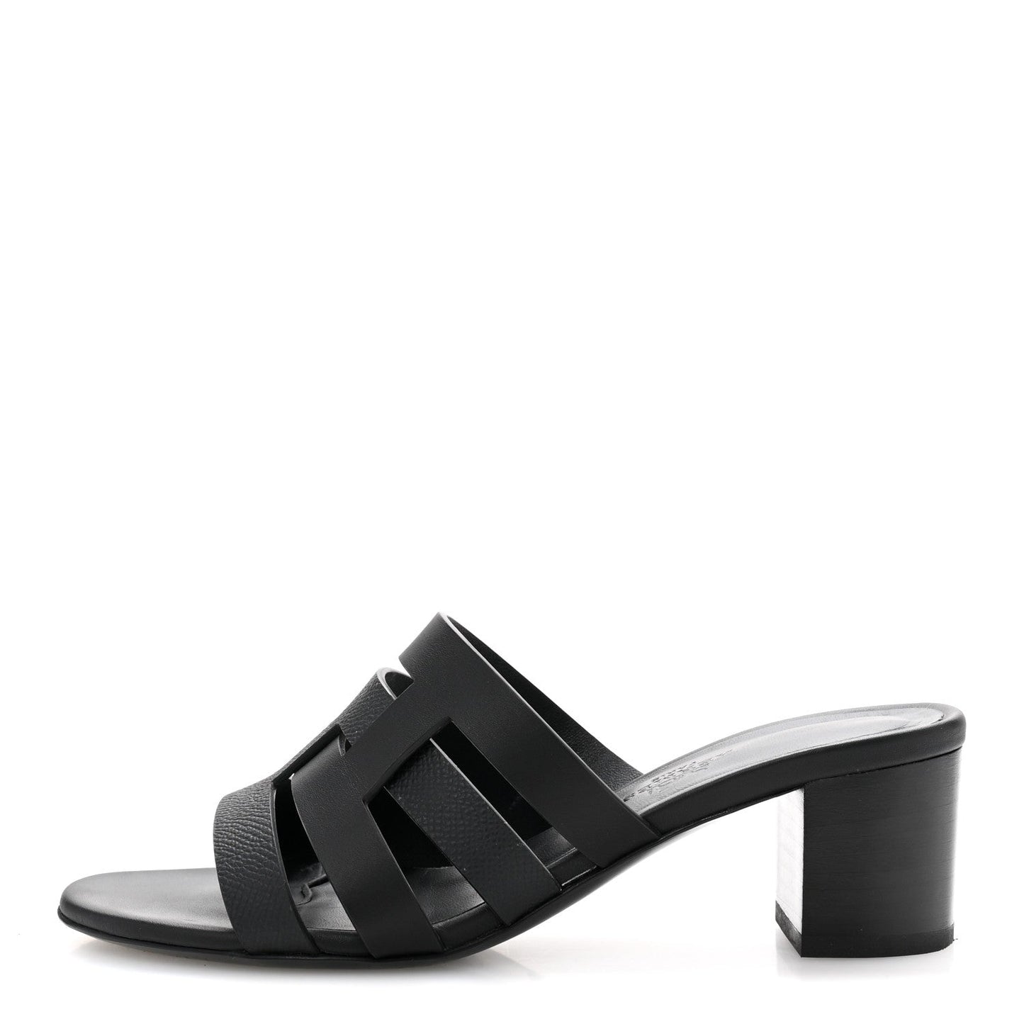 Hermes Calfskin Epsom Amica Sandals 35 Black