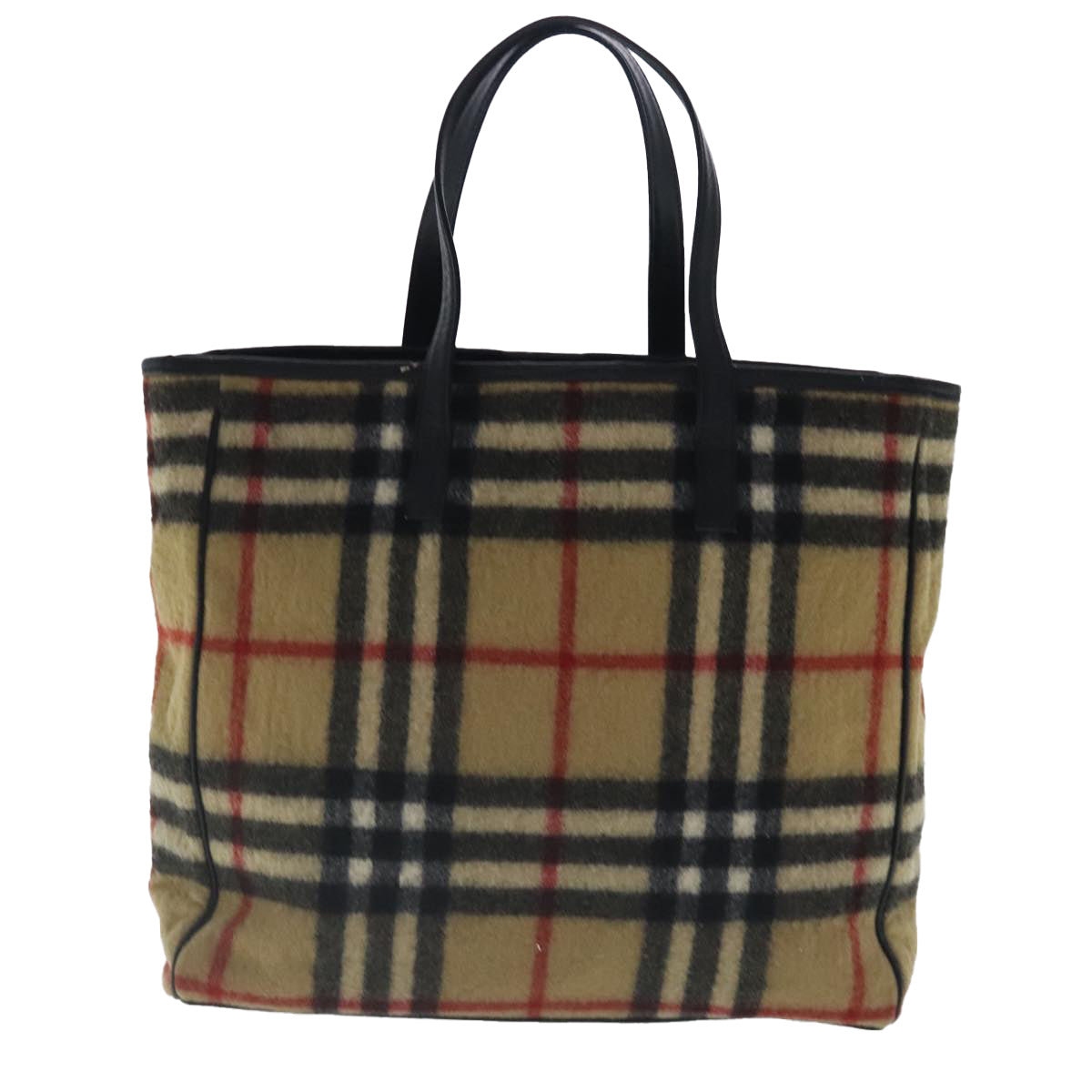 Burberry Nova Check Beige Wool Tote Bag ( )