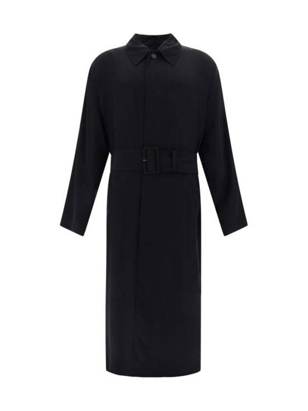 Luxury Balenciaga Trending 2026 Belted Maxi Trench Coat Black