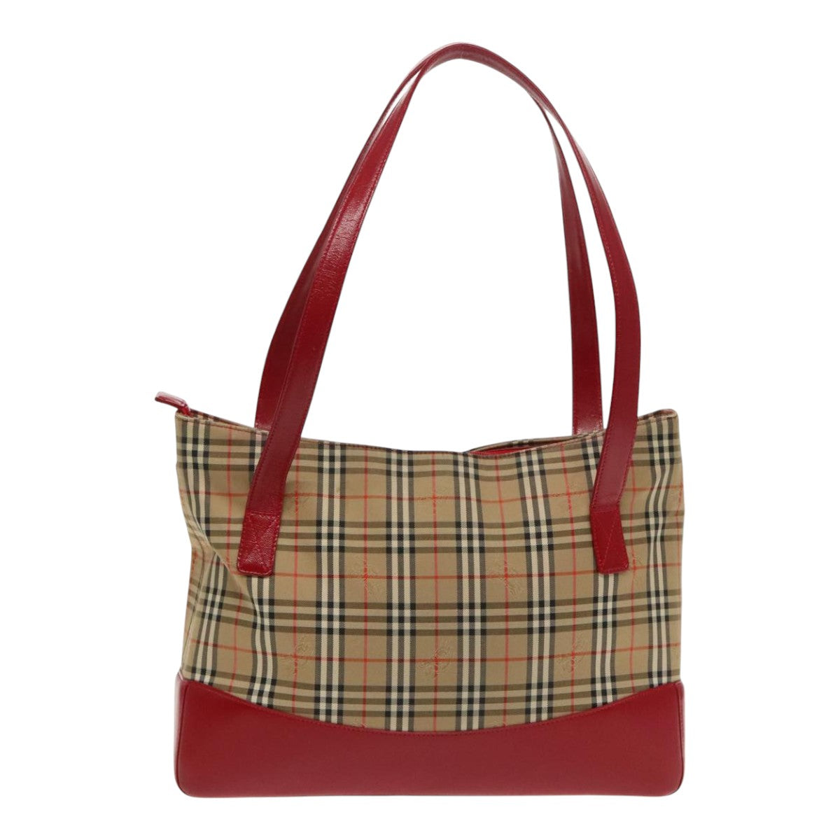 Burberry Nova Check Red Canvas Tote Bag ( )