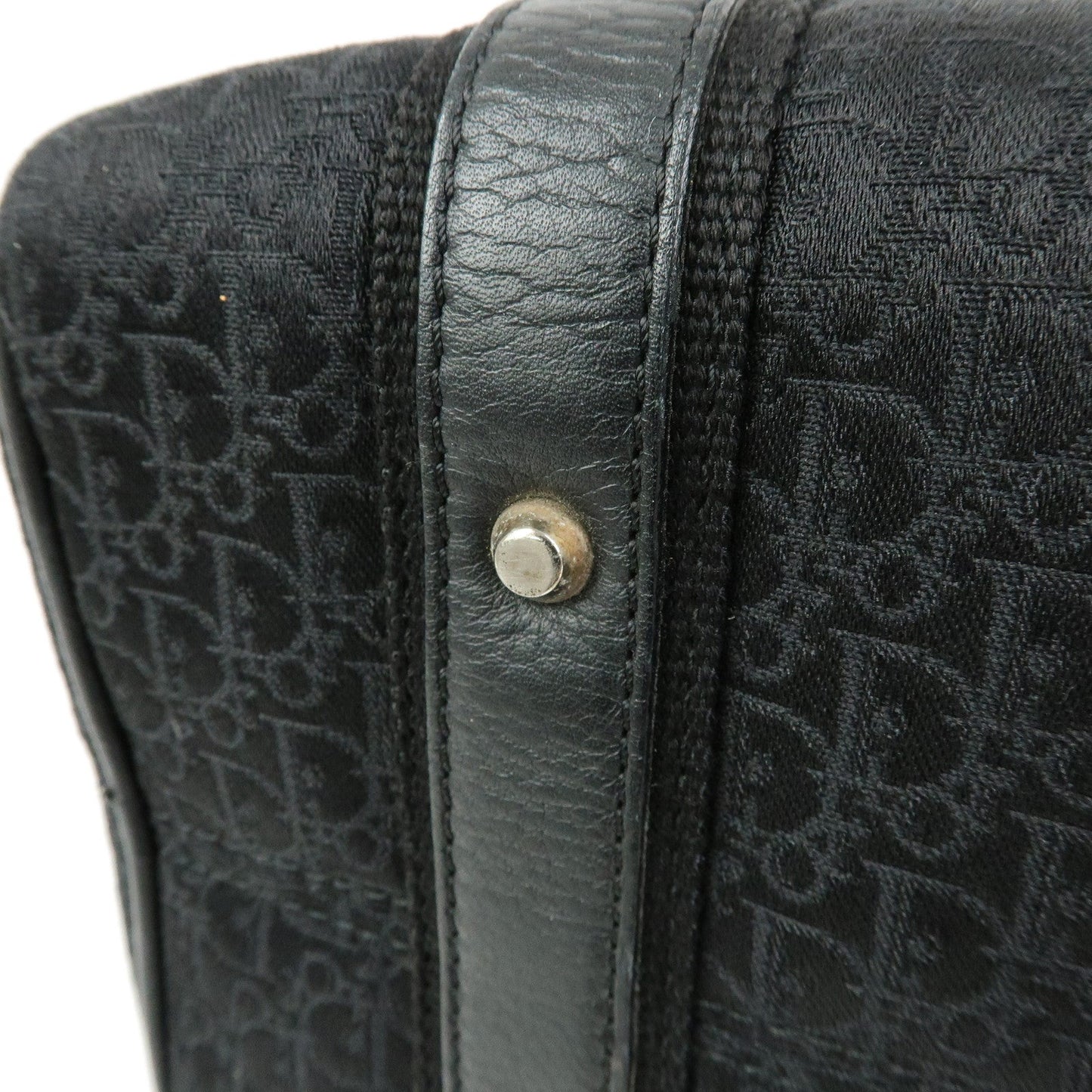 Christian Dior Street Chic Trotter Canvas Leather Boston Bag
