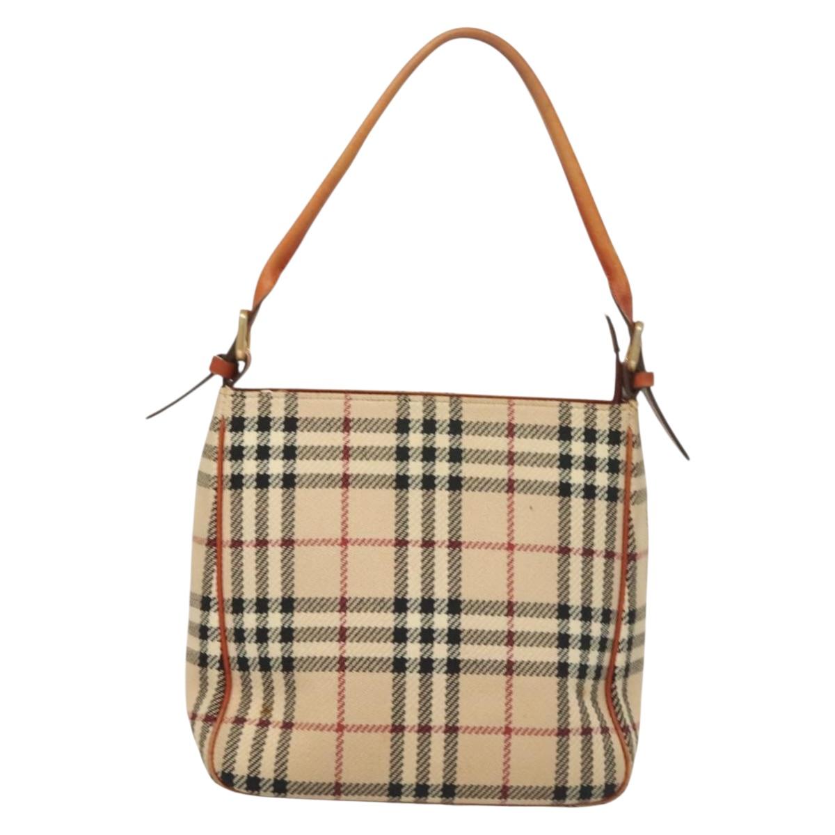 Burberry Nova Check Beige Wool Shoulder Bag ( )