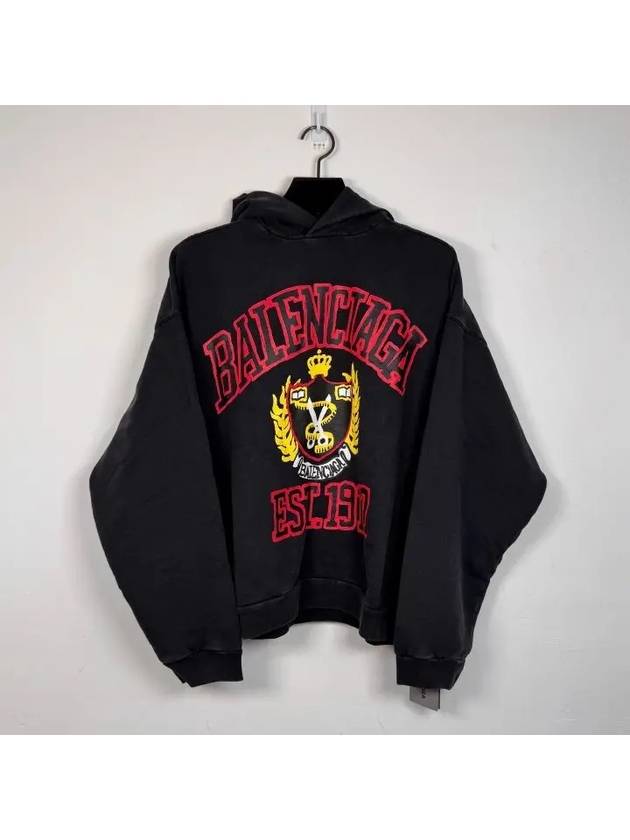 Luxury Balenciaga Trending 2026 DIY College Medium Fit Hoodie Black