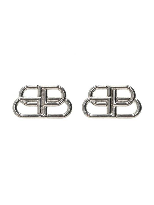 Luxury Balenciaga Trending 2026 BB Logo Stud Earrings Silver