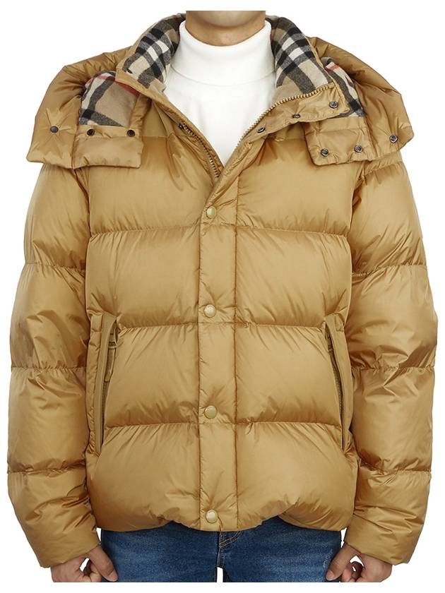 Luxury Burberry Detachable Sleeve Hooded Padding Beige