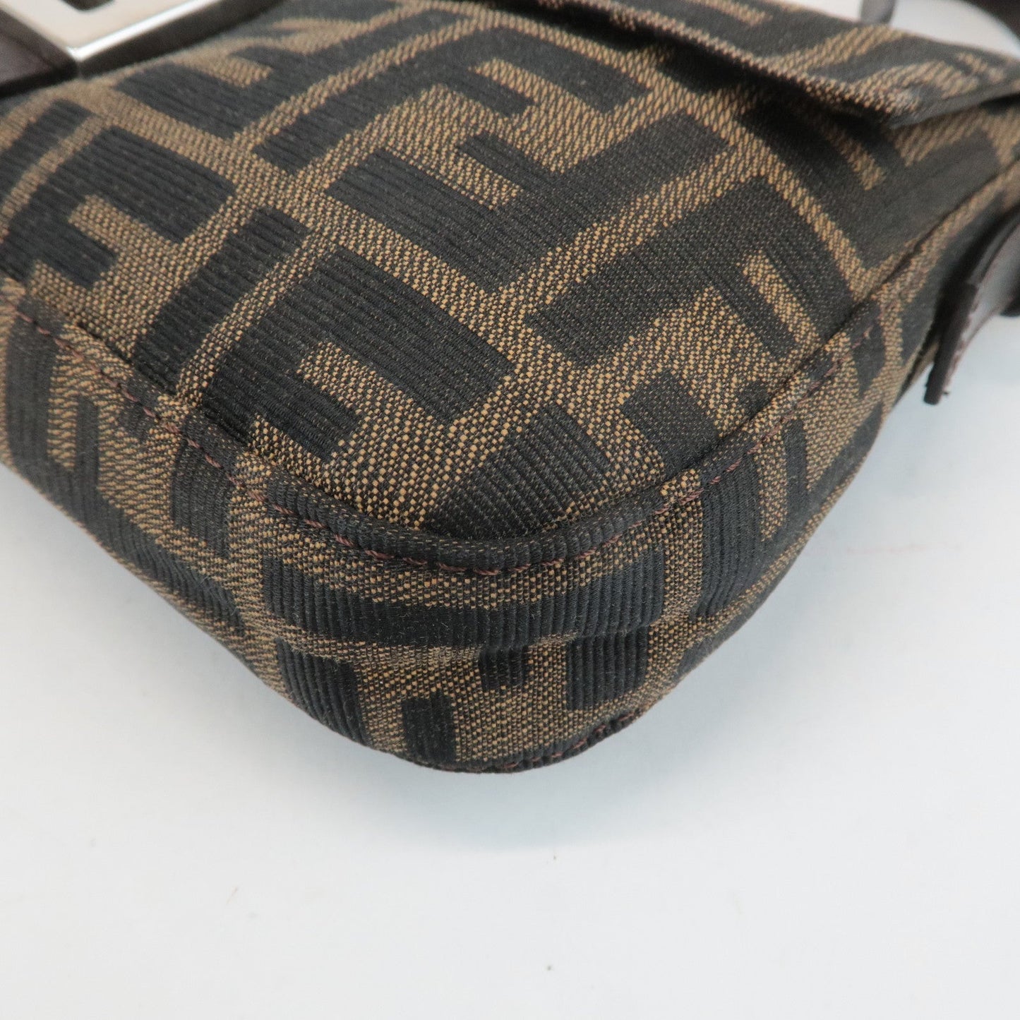 FENDI Zucca Mamma Baguette Canvas Shoulder Bag 26424 Brown Black