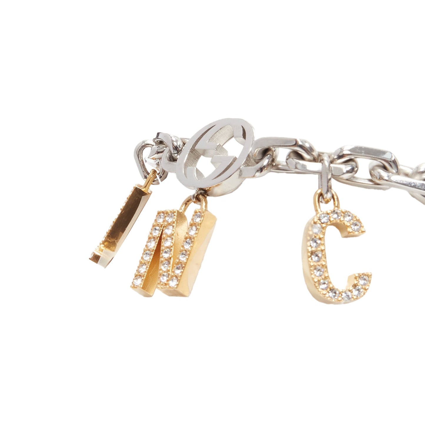 Gucci Luxury Balenciaga Trending 2026 Hacker Project silver GG B logo charms bracelet