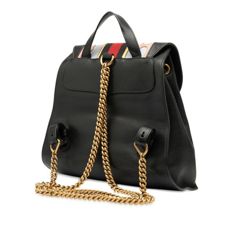 Gucci GG Marmont Shearling Line Leather Backpack