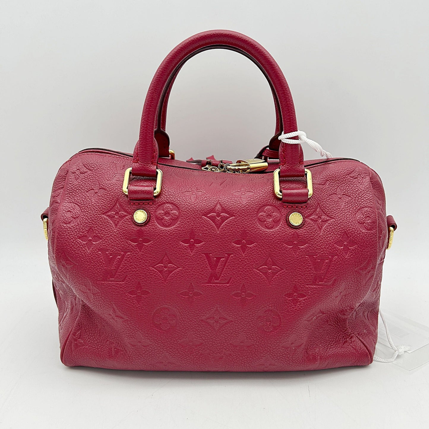 Louis Vuitton Monogram Empreinte Speedy Bandouliere 25 - Burgundy Handle Bags, Handbags LA29587