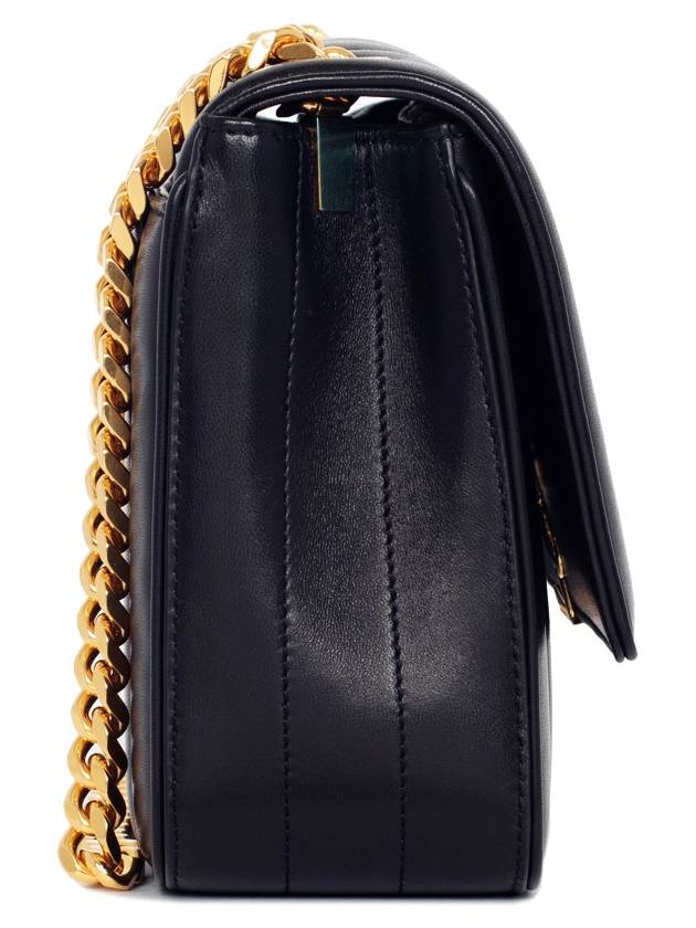 Luxury Saint Laurent Trending 2025 Women's Gold Monogram Big Key Chain Leather Medium Shoulder Bag Black