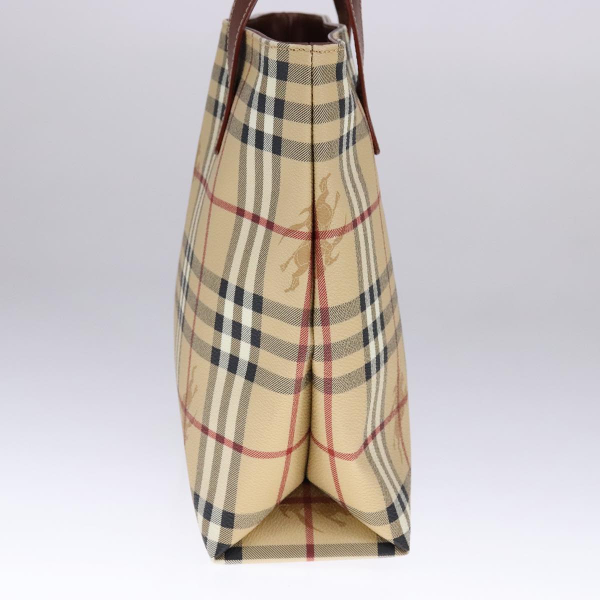 Burberry Haymarket Beige Leather Tote Bag ( )