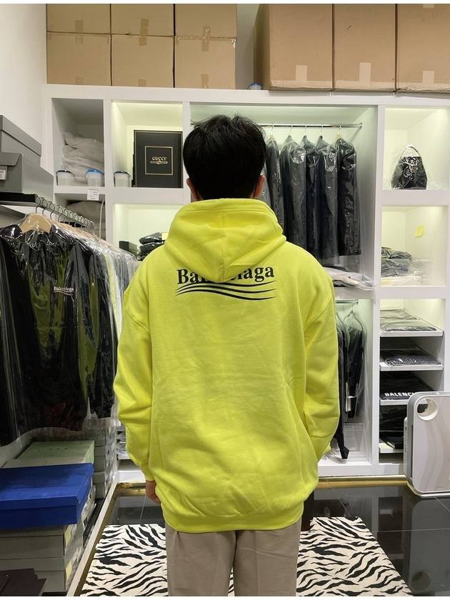 Luxury Balenciaga Trending 2026 Wave Logo Hoodie Sweatshirt Neon Yellow