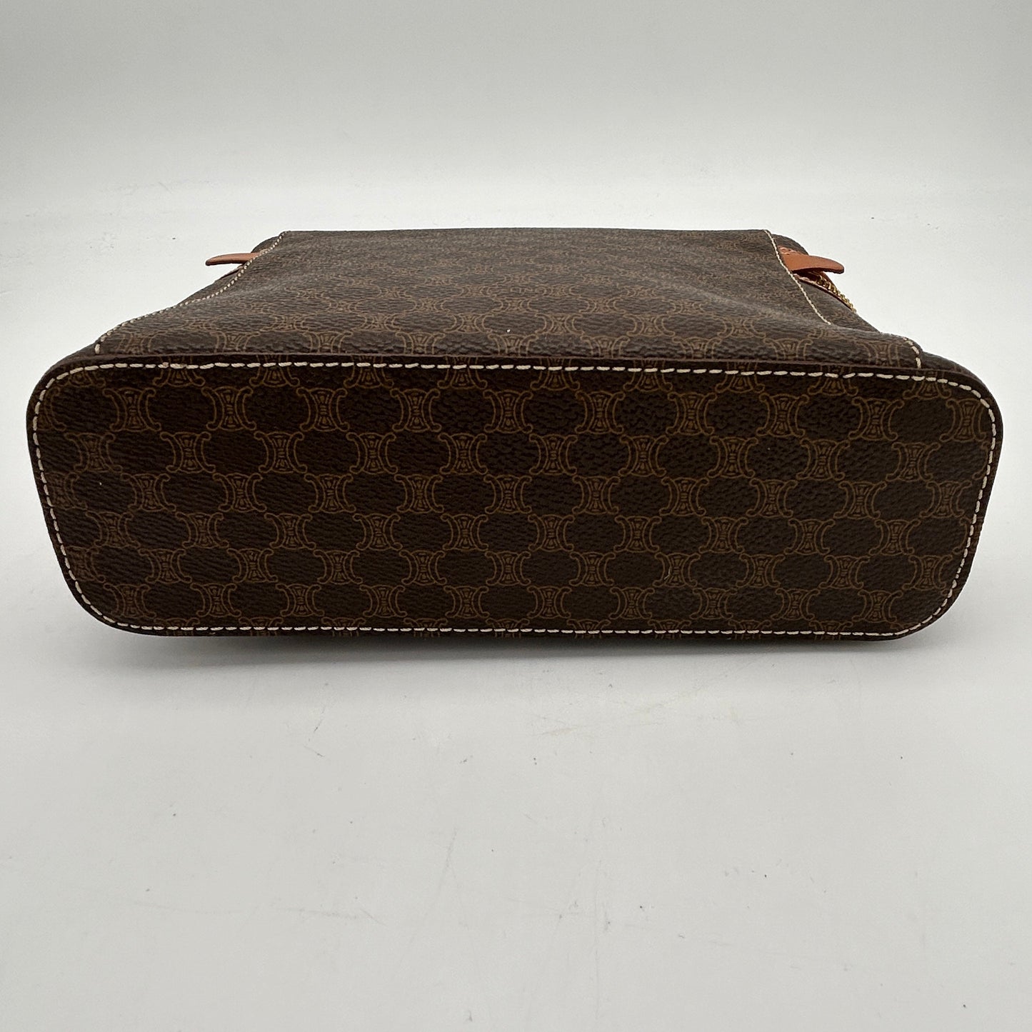 Luxury CELINE Brown Macadam PVC Leather Handbag