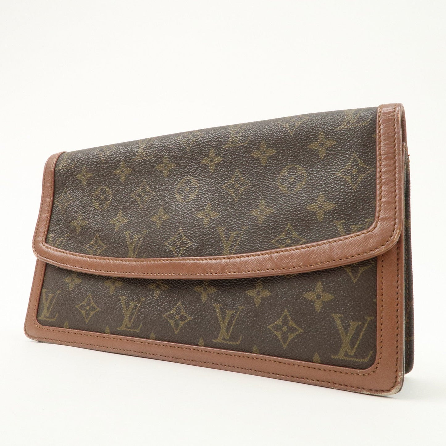 Louis Vuitton Monogram Pochette Damme PM Clutch Bag Brown M51812