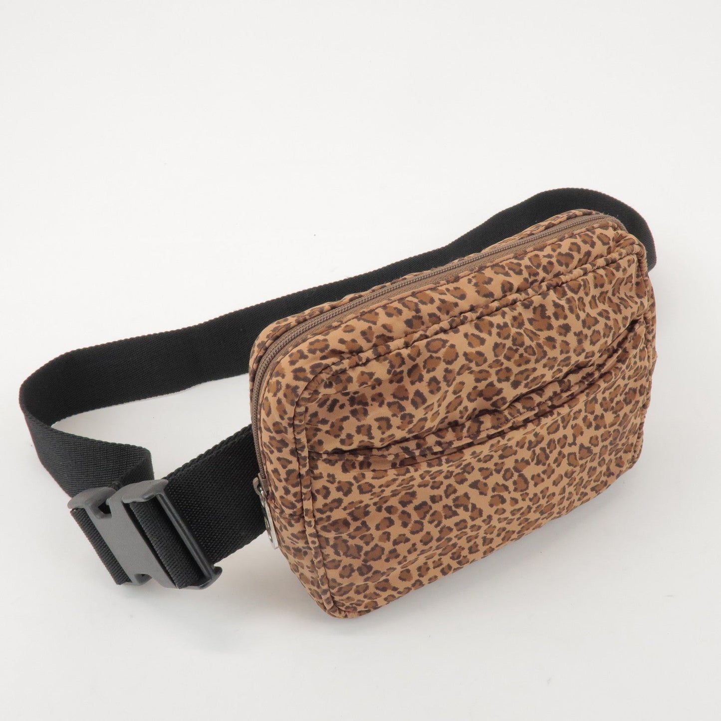 BOTTEGA VENETA Nylon Animal Print Waist Bag Brown Black 216371