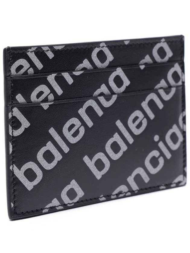 Luxury Balenciaga Trending 2026 All Over Logo Card Wallet Black