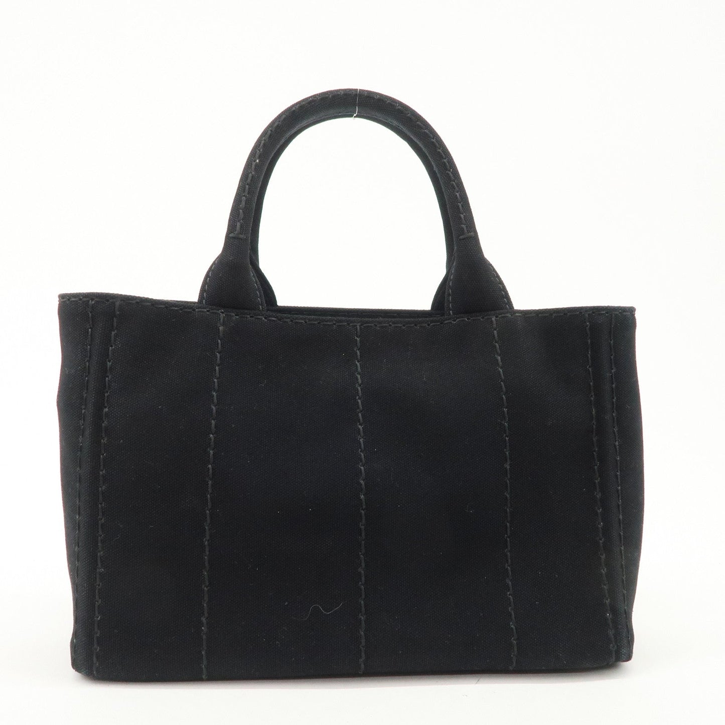 PRADA Canapa Mini Canvas 2Way Hand Bag Tote Bag Black 1BG439
