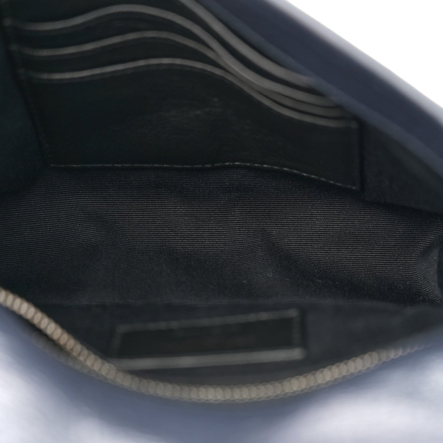 Saint Laurent Crinkled Calfskin Matelasse Monogram Niki Chain Wallet Deep Marine