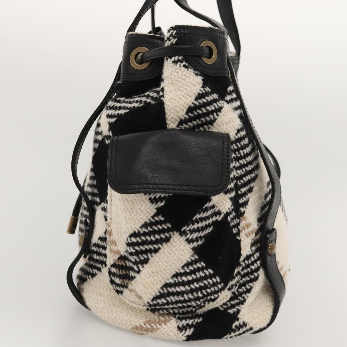 Burberry Nova Check White Wool Tote Bag ( )