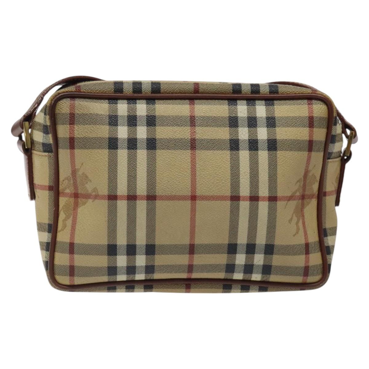 Burberry Haymarket Beige Canvas Shoulder Bag ( )