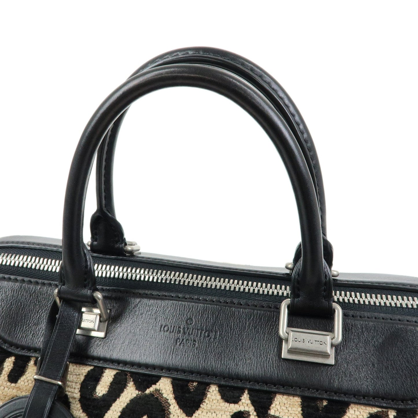 Louis Vuitton Speedy 30 Leopard Corduroy Leather Boston Bag M97396