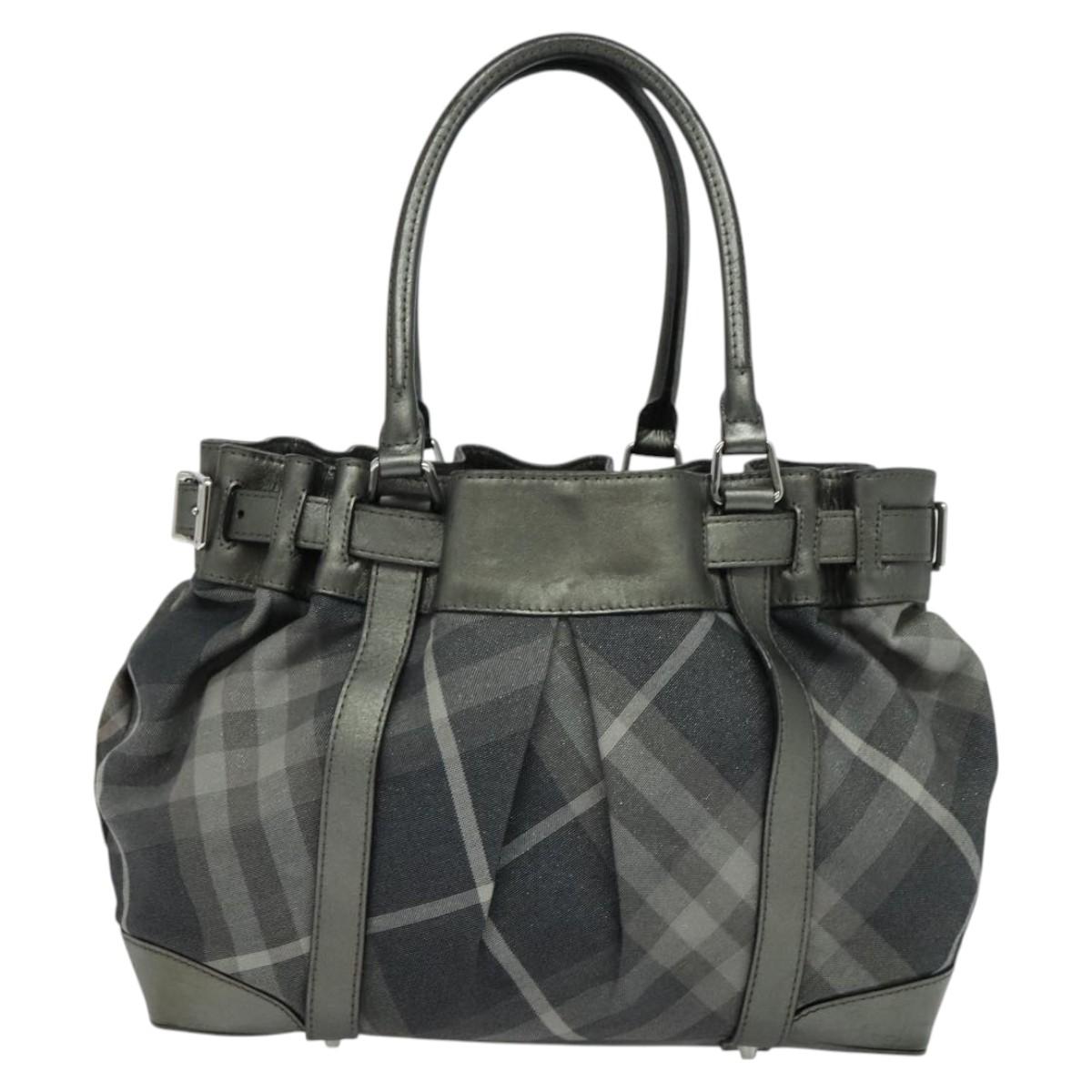 Burberry Nova Check Black Canvas Tote Bag ( )
