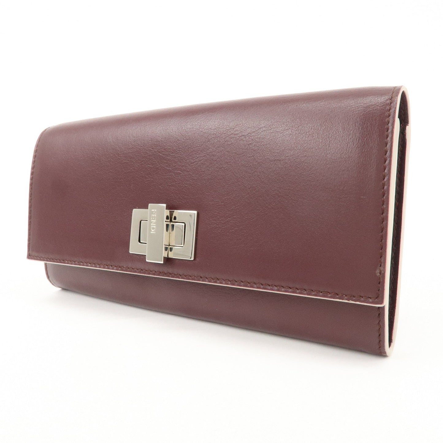 FENDI Peekaboo Leather Bi-fold Continental Wallet Long Wallet 8M0377