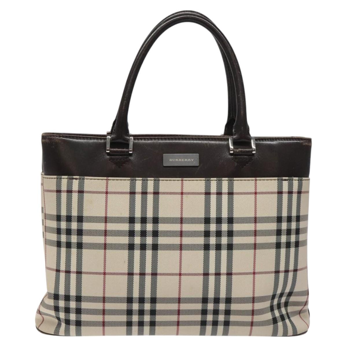 Burberry Nova Check Beige Synthetic Tote Bag ( )